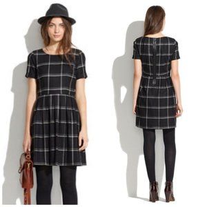 Madewell Wool Twirl Windowpane Dress Size 0